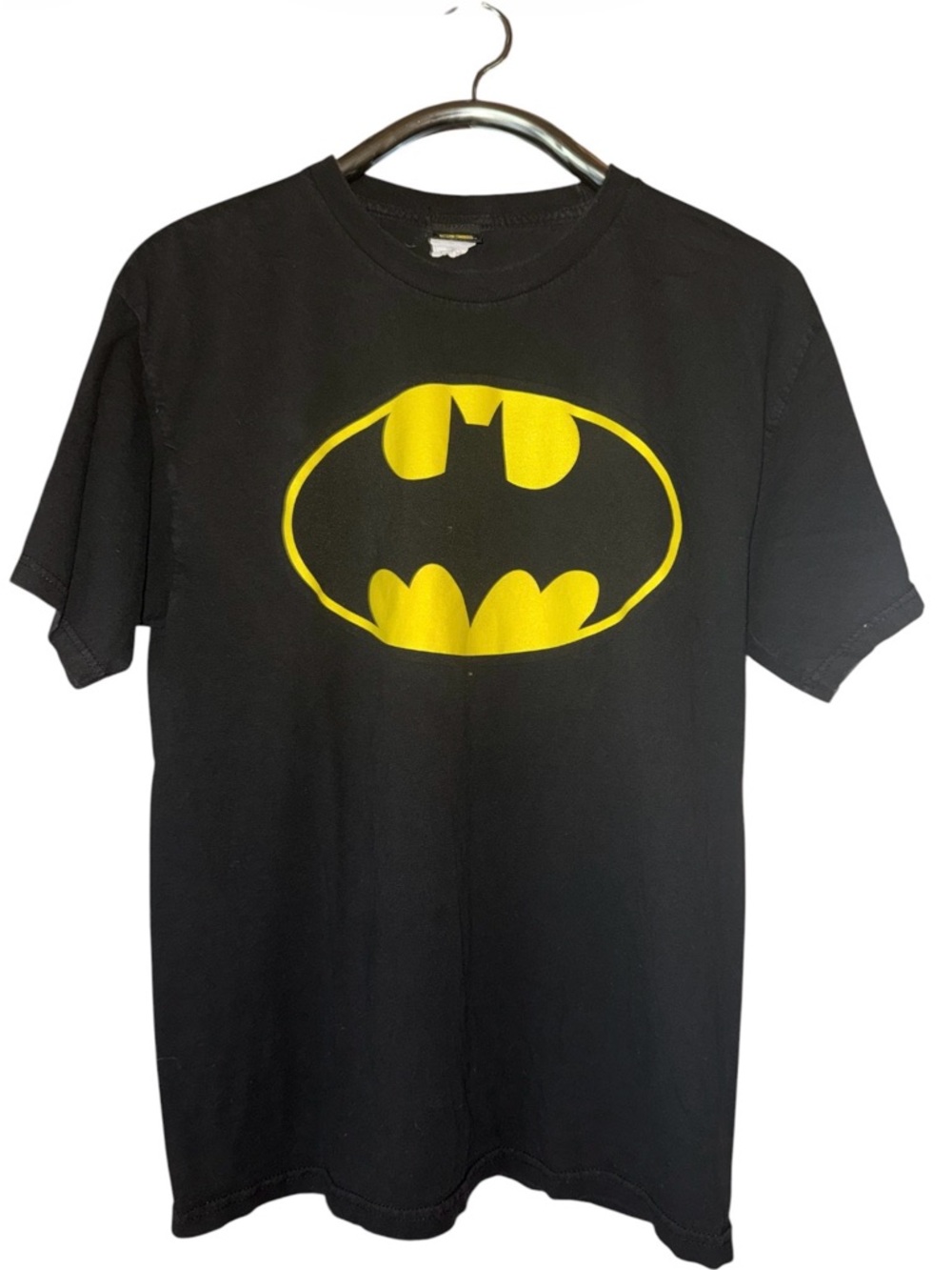 Batman Black Tee with Yellow Bat Emblem